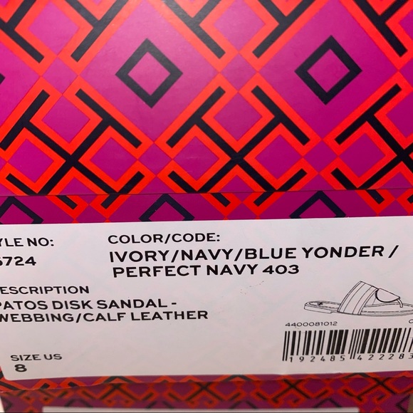 Tory Burch Patos Disk Webbing/Calf Leather Sandal NWT - Picture 9 of 11